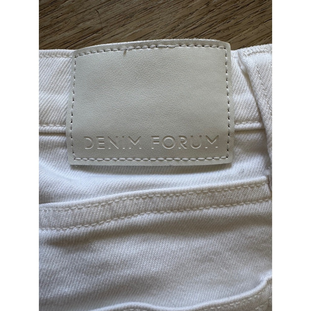 Denim Forum The Arlo High Rise Straight Jeans White 27L Aritzia Button Fly - Picture 7 of 13